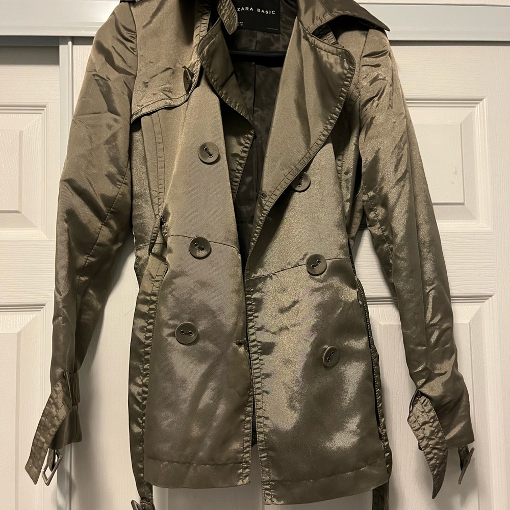 Zara Green Metallic Jacket Medium